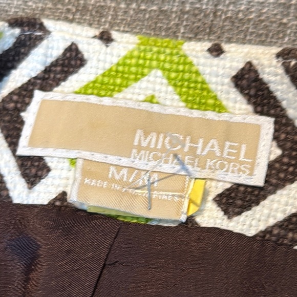 MICHAEL Michael Kors Green and Black Geometric Blazer - Picture 4 of 11